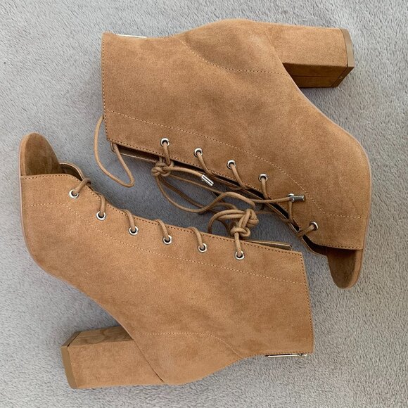 Guess GW Daly Peep Toe Lace-Up Booties - Picture 10 of 14